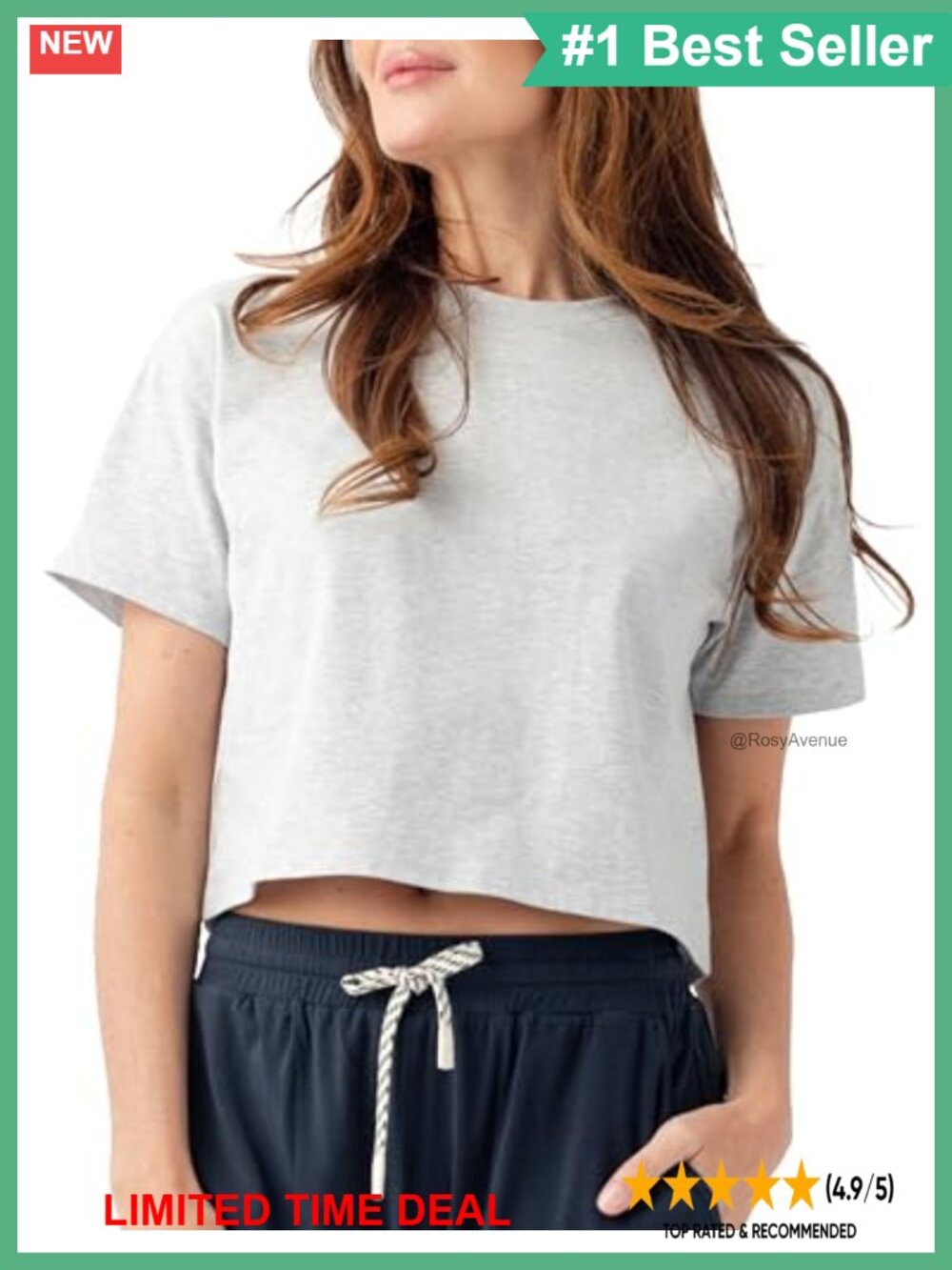 Cozy Earth All Day Cropped Tee 100% Cotton Relaxed Fit Women's T-Shirt
